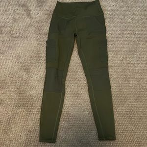 Alo Yoga green leggings cargo full length woman's size small